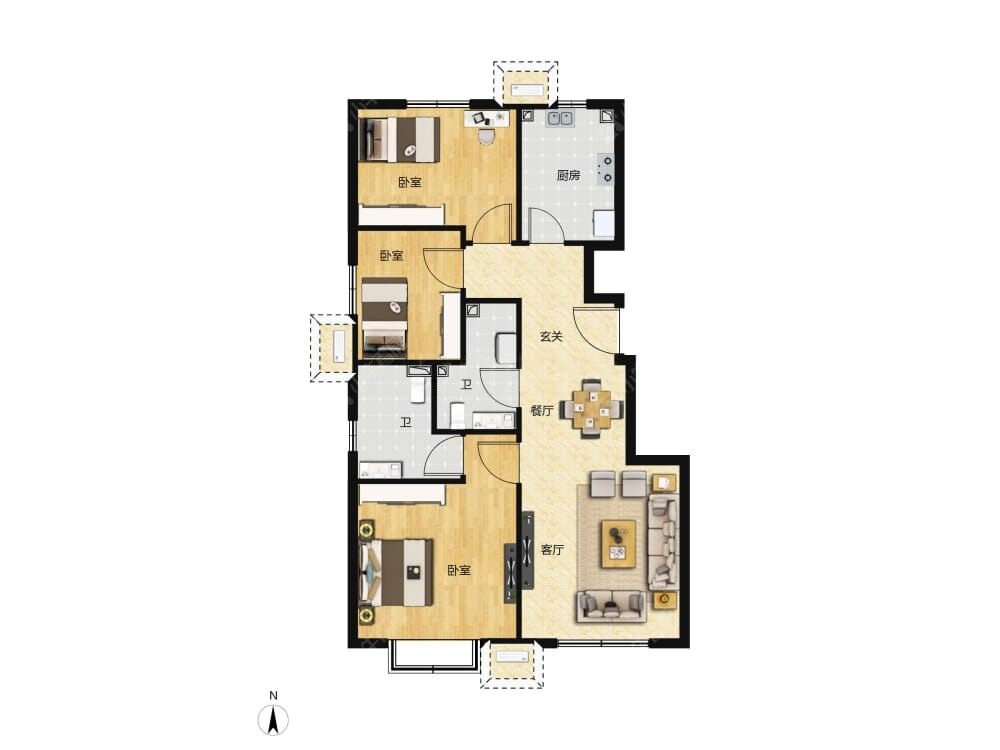 大兴发展·亦生悦建面99户型图