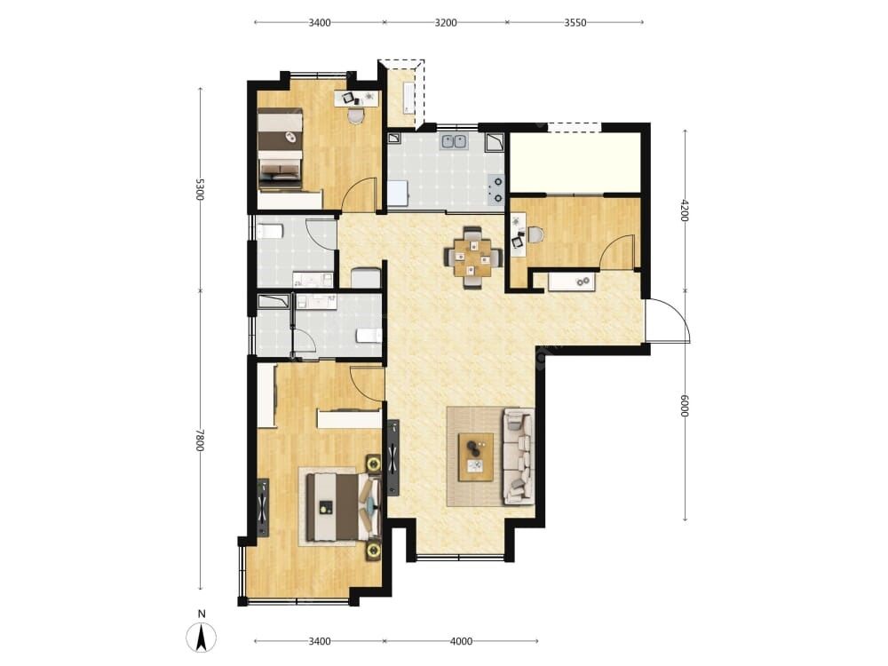 御林湾建面125户型图