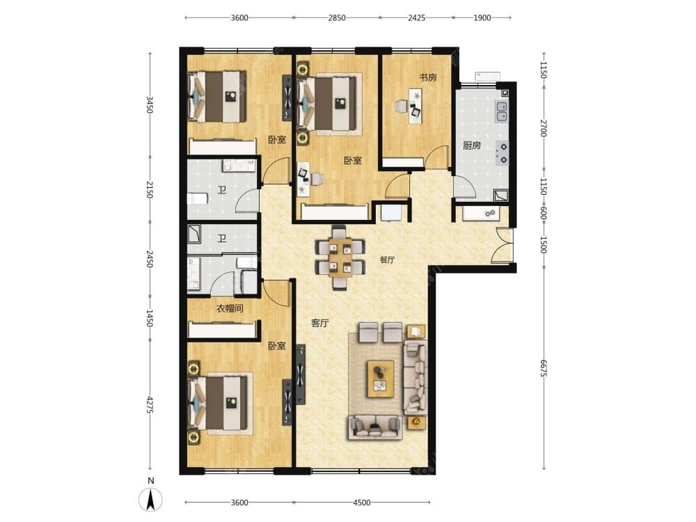 天润福熙大道建面166户型图