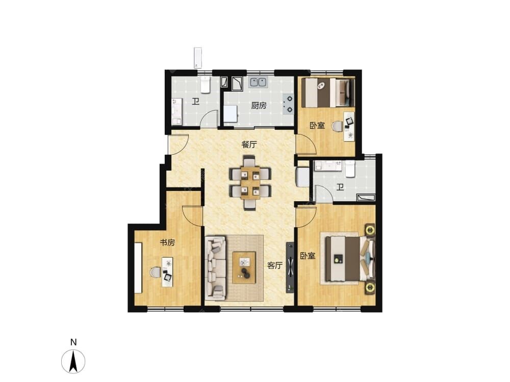中海富华里建面95户型图