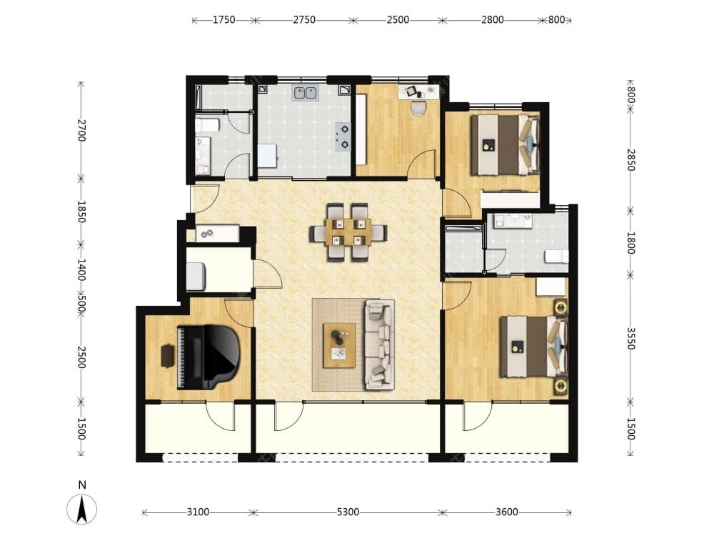 中建璞园建面125户型图