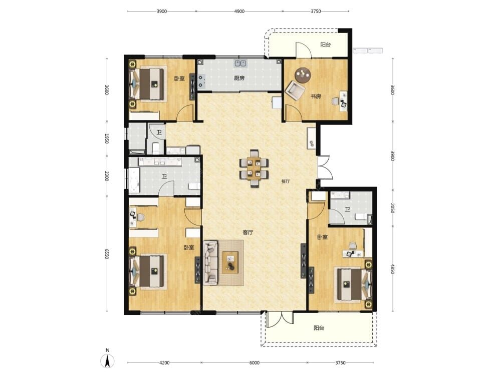 大兴发展梧桐府建面222户型图