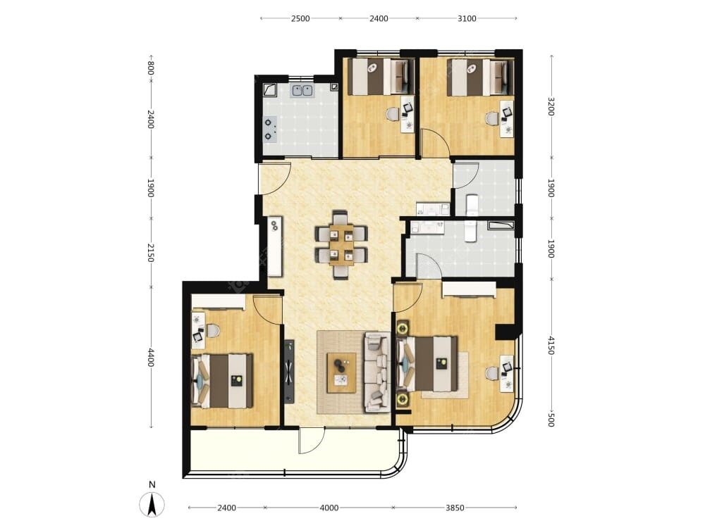 北京隅东序建面133户型图