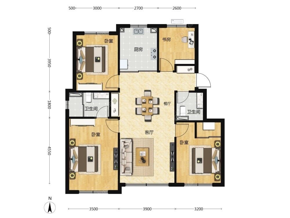 璟上兰园建面119户型图