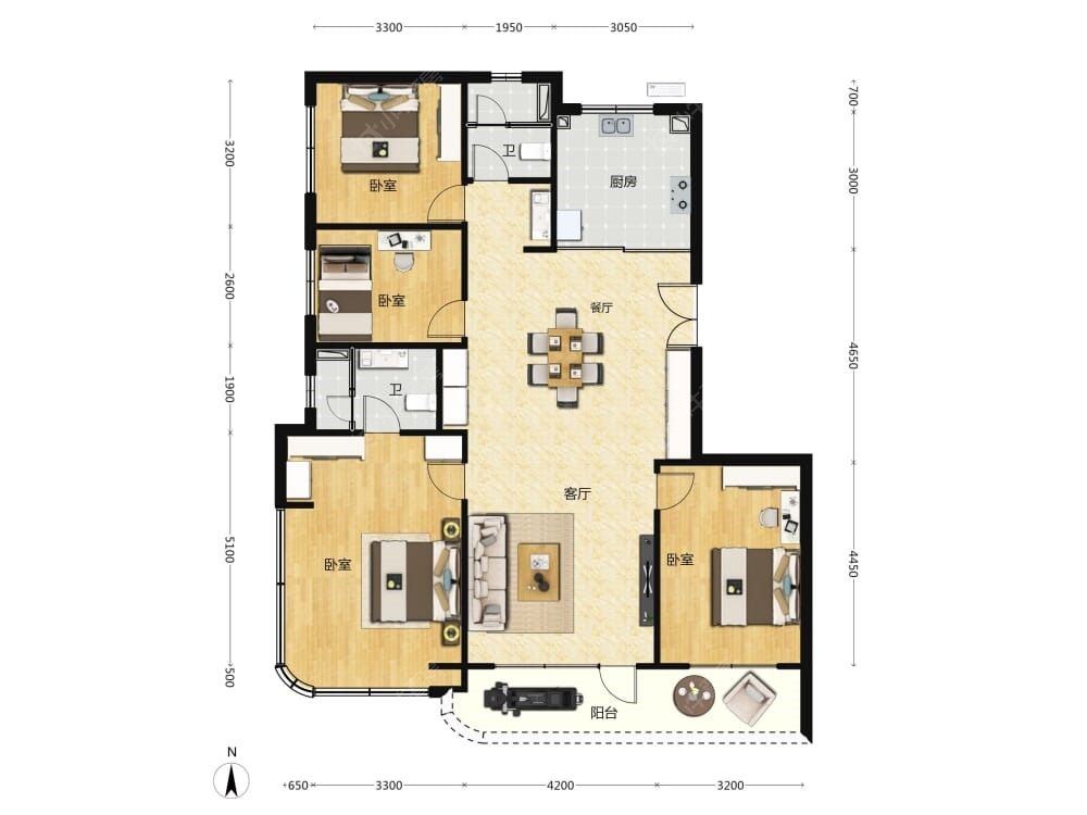 北京隅东序建面155户型图