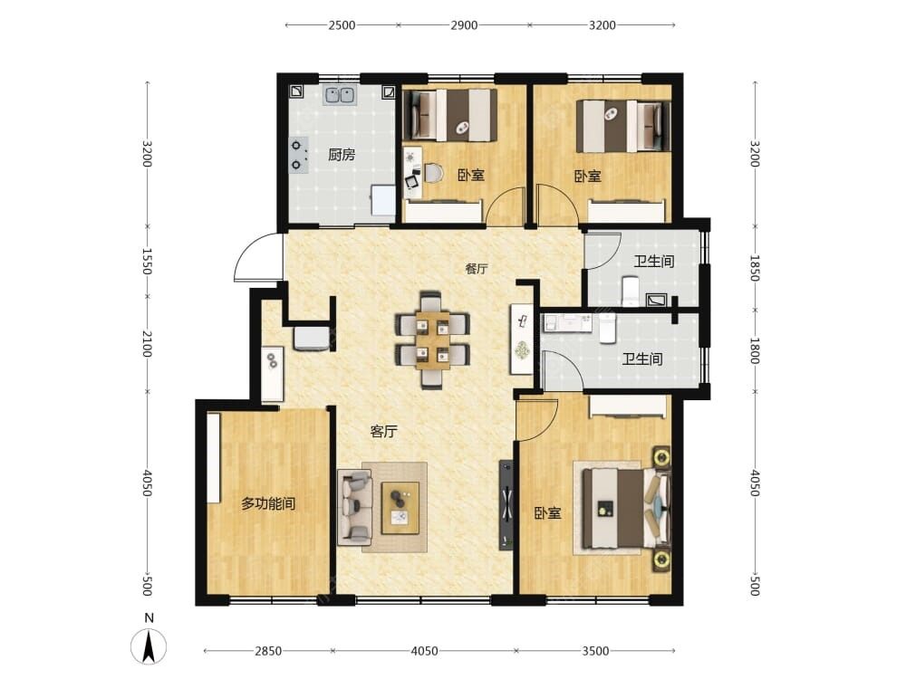 越秀·星樾建面127户型图