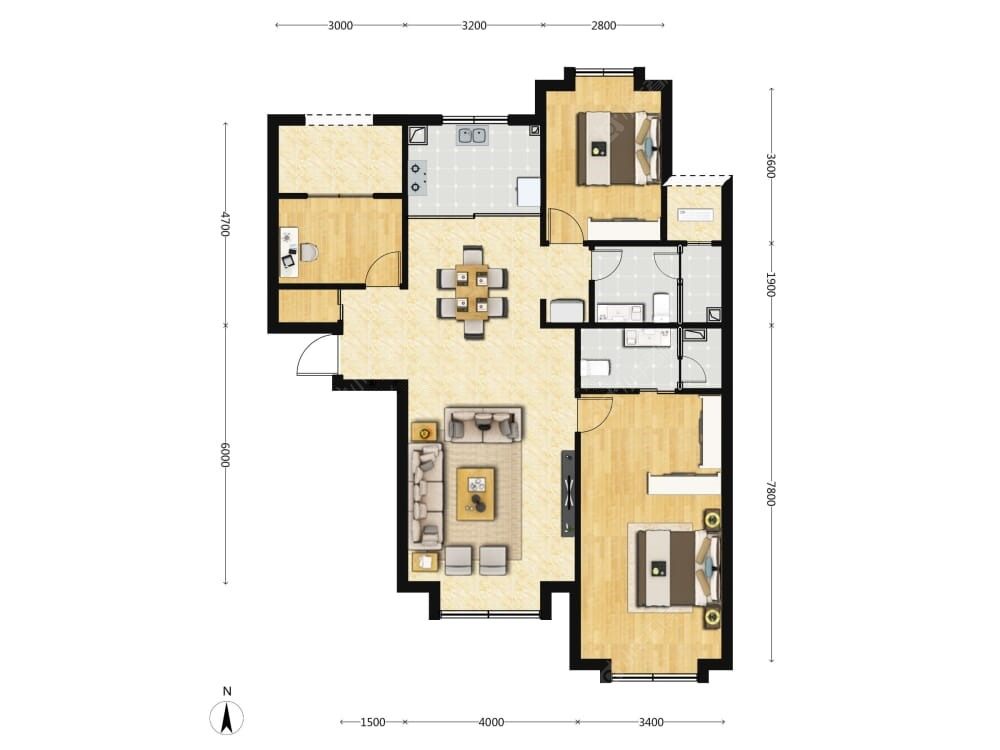 御林湾建面125户型图