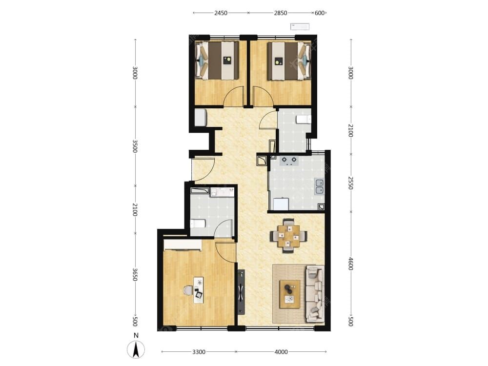北京城建颐知筑建面91户型图