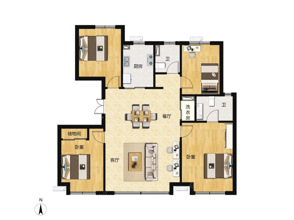 怀山府建面139户型图