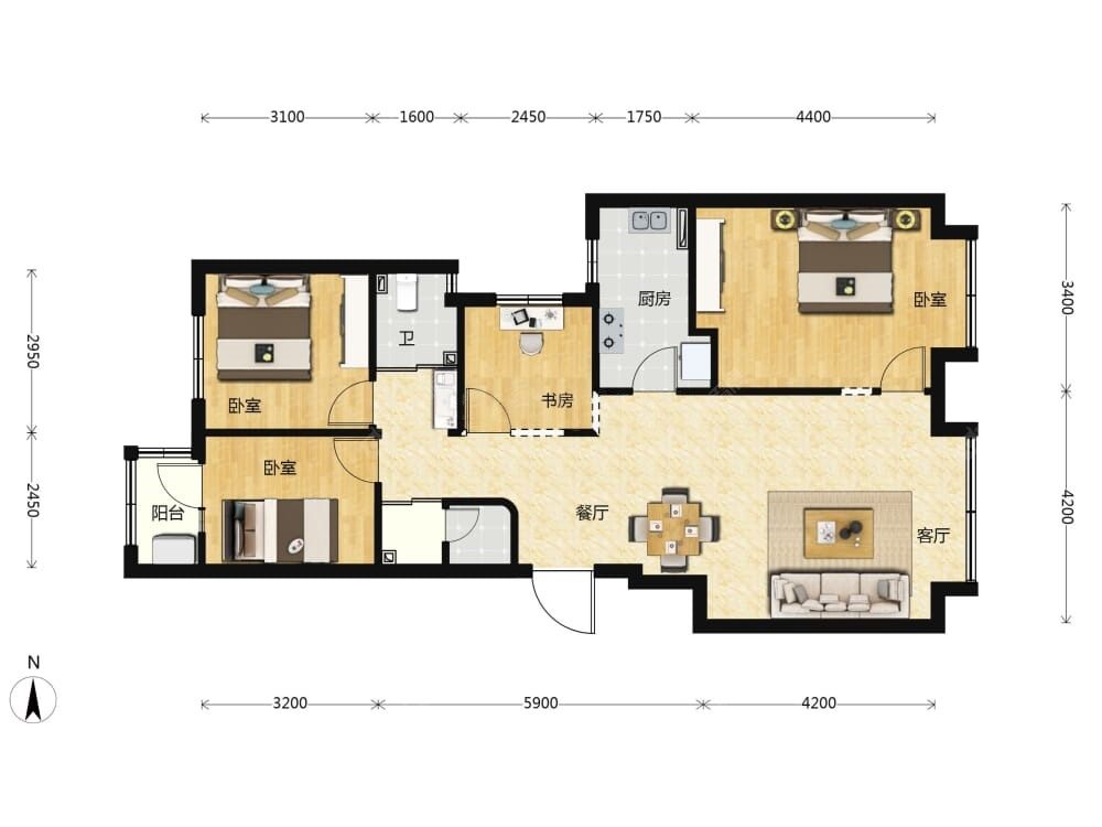 懋源煜泽台建面116户型图