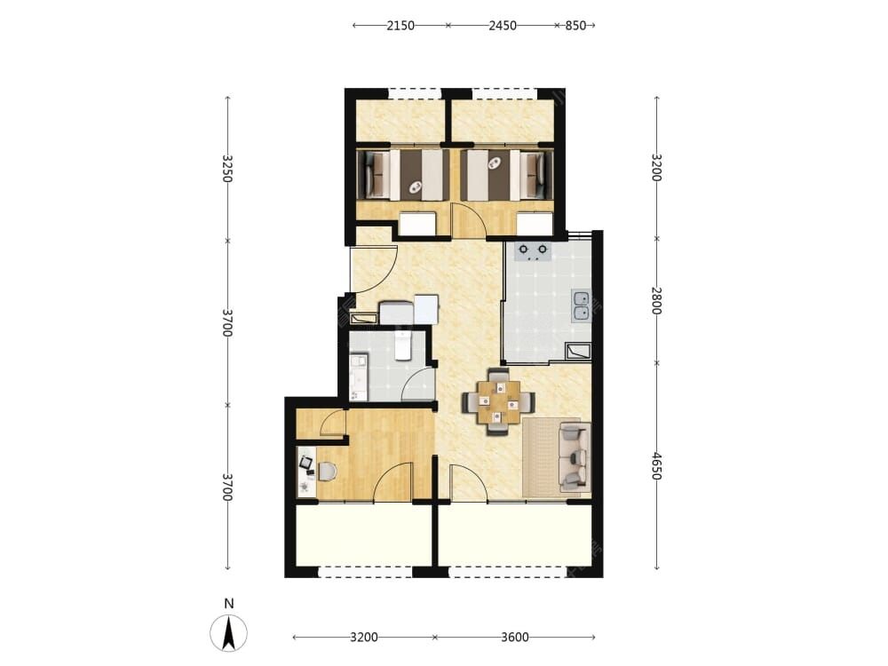 朝棠揽阅建面69户型图