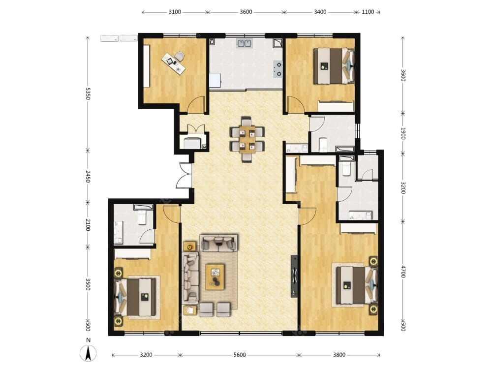 香山樾建面184户型图
