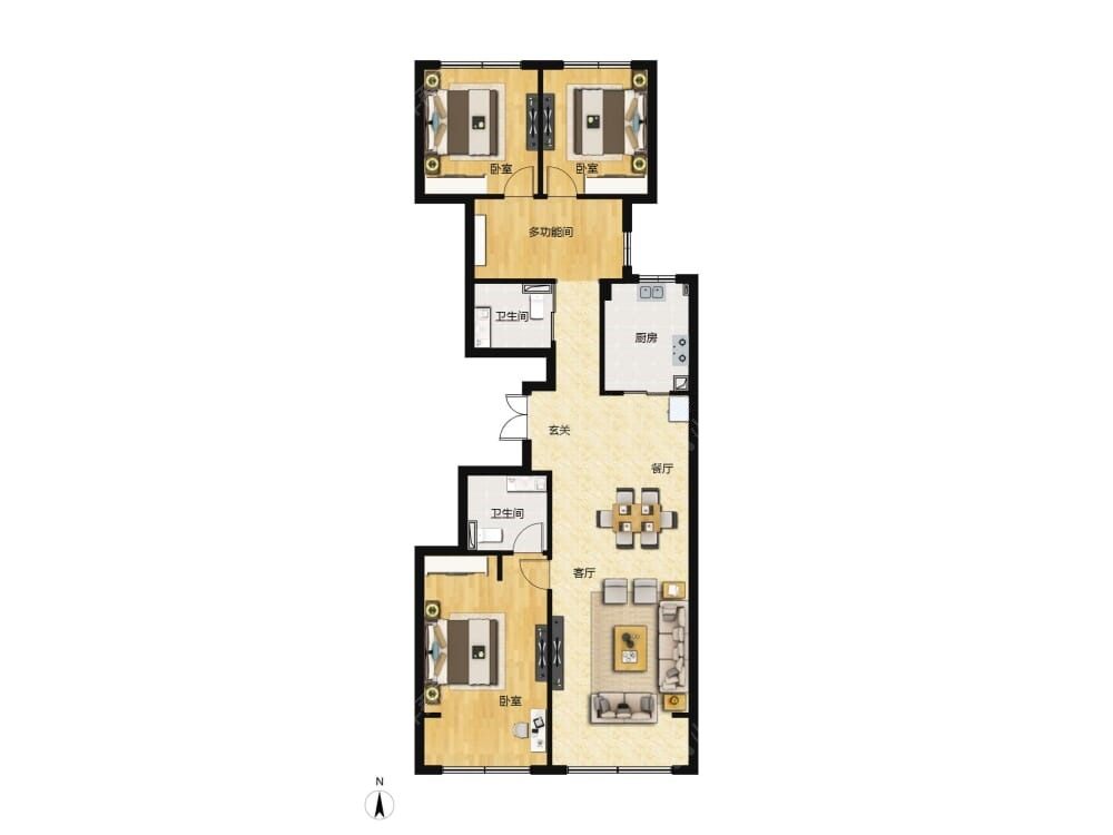 北京城建天坛府建面153户型图