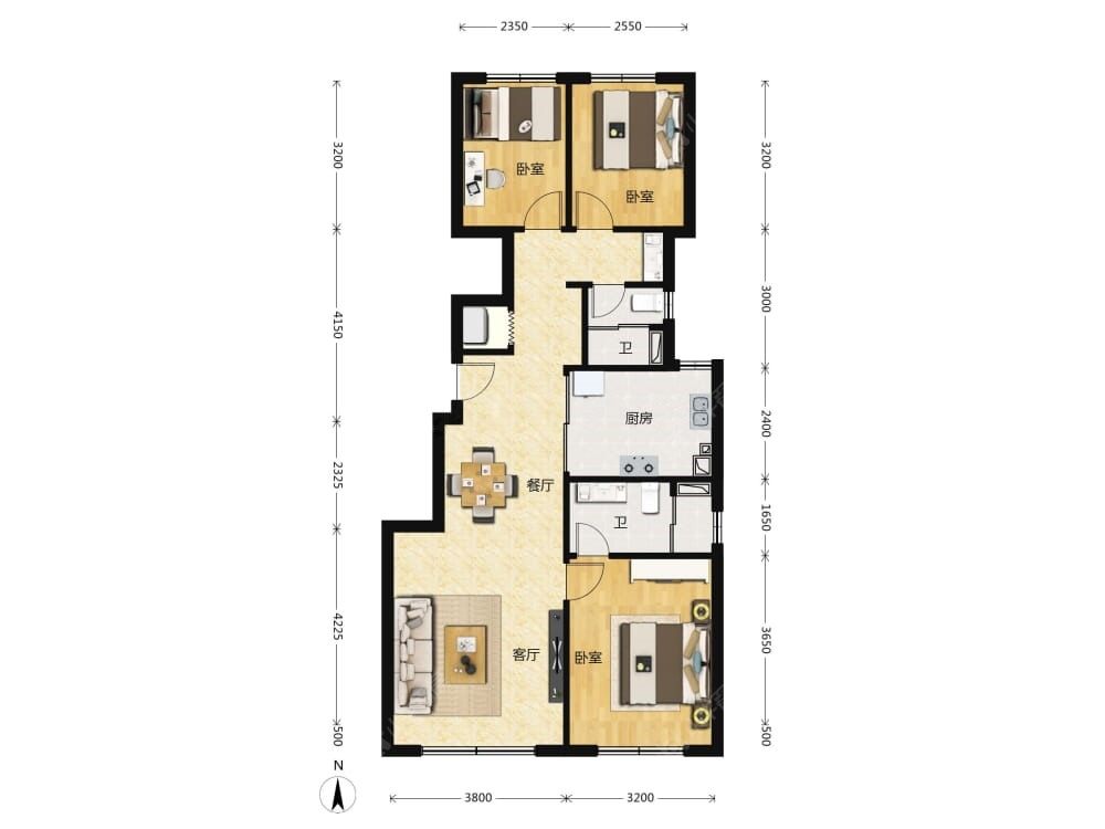 越秀·天玥建面104户型图