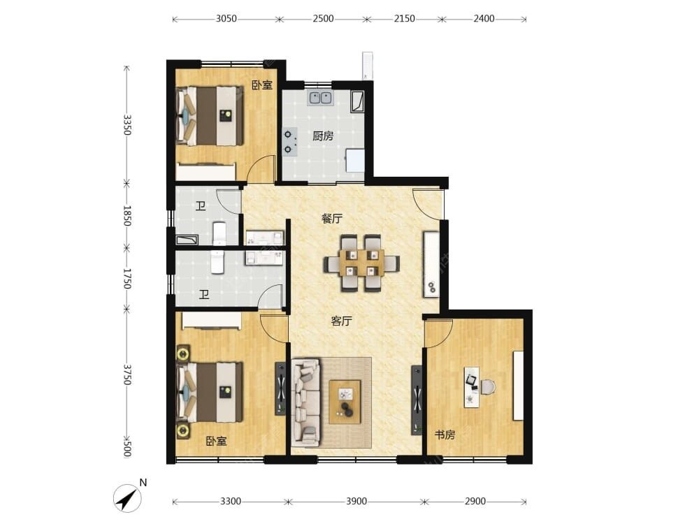 中海富华里建面116户型图