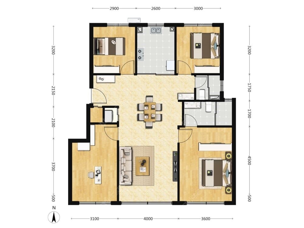 北京城建颐知筑建面126户型图
