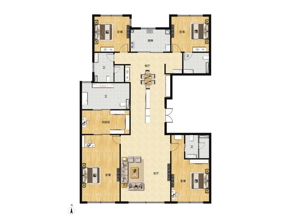 北京城建天坛府建面230户型图