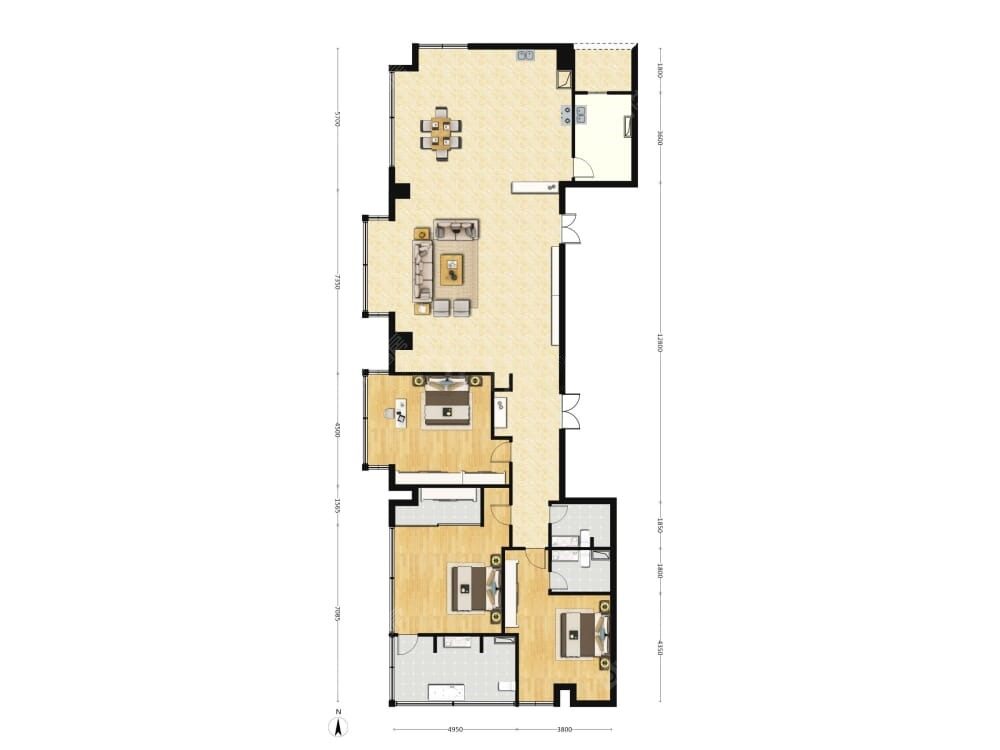 建国门9号建面270户型图