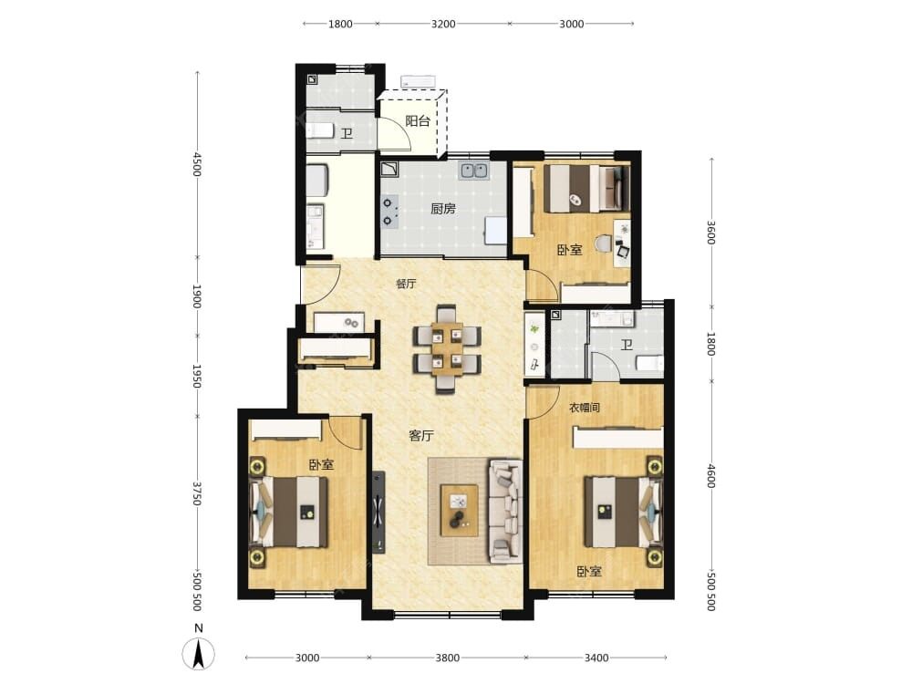 中海寰宇天下|天镜建面119户型图