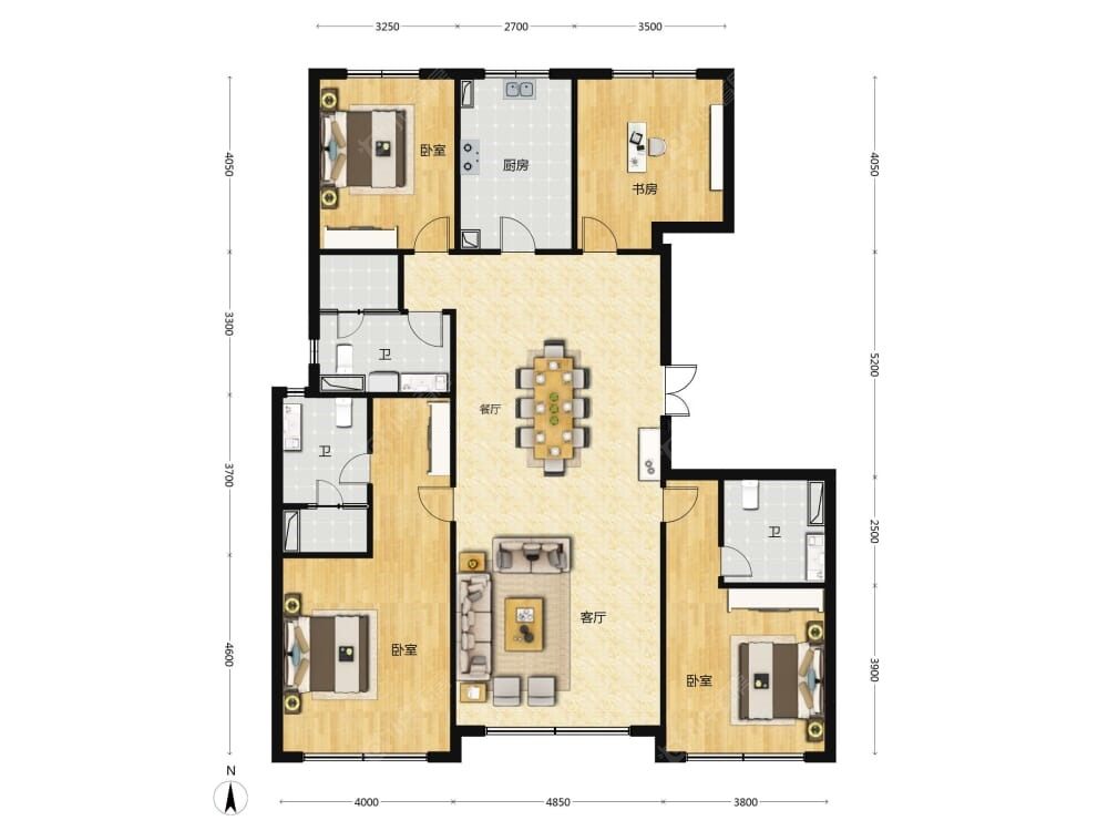 融创壹号院建面215户型图