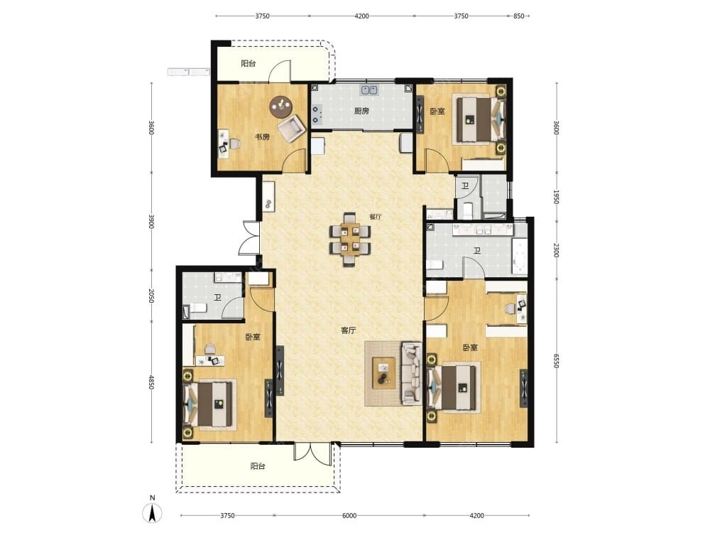 大兴发展梧桐府建面215户型图