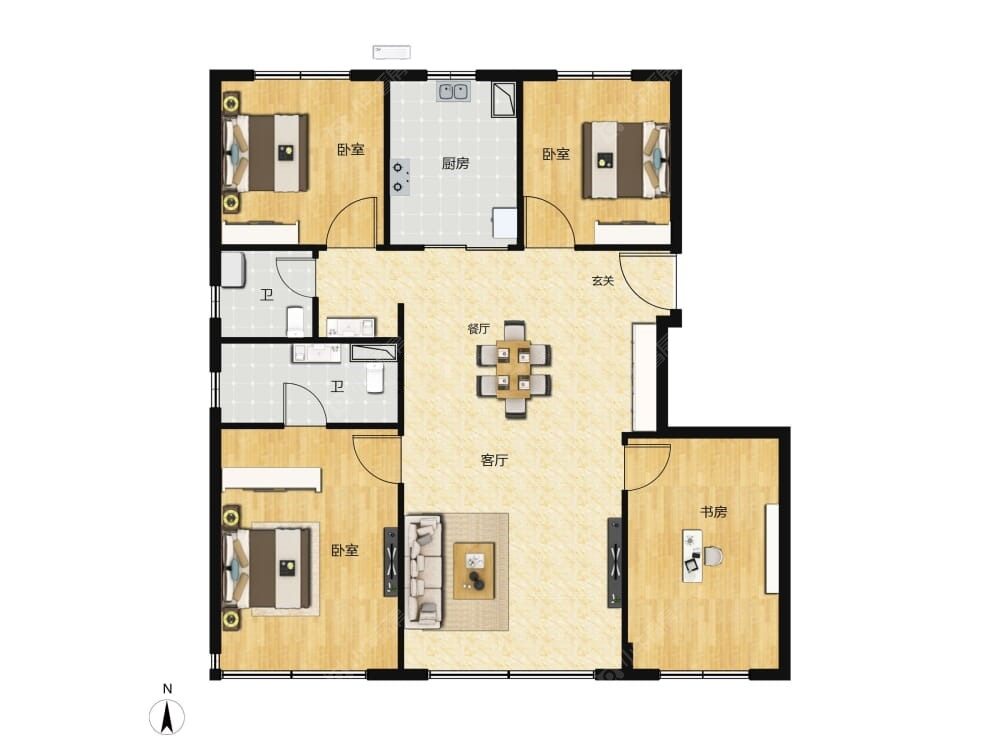 中海富华里建面140户型图