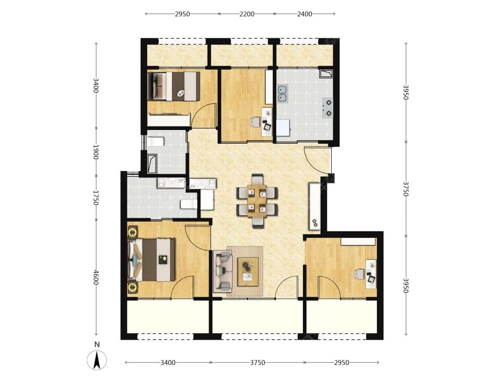 朝棠揽阅建面110户型图