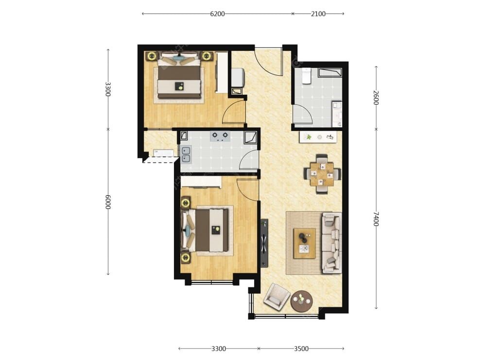 御林湾建面90户型图
