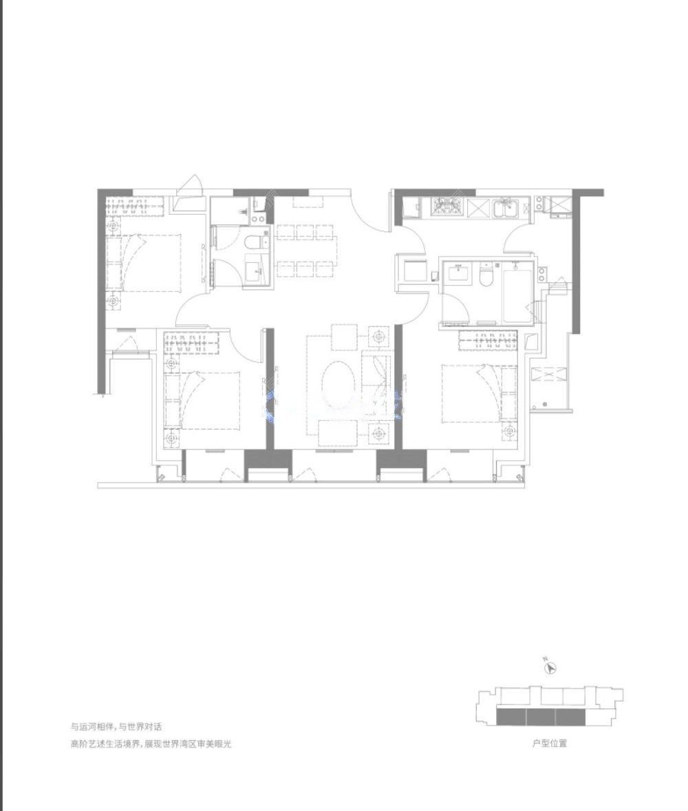 合景寰汇公馆建面107户型图