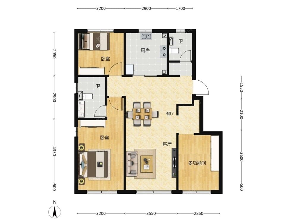 越秀·星樾建面110户型图