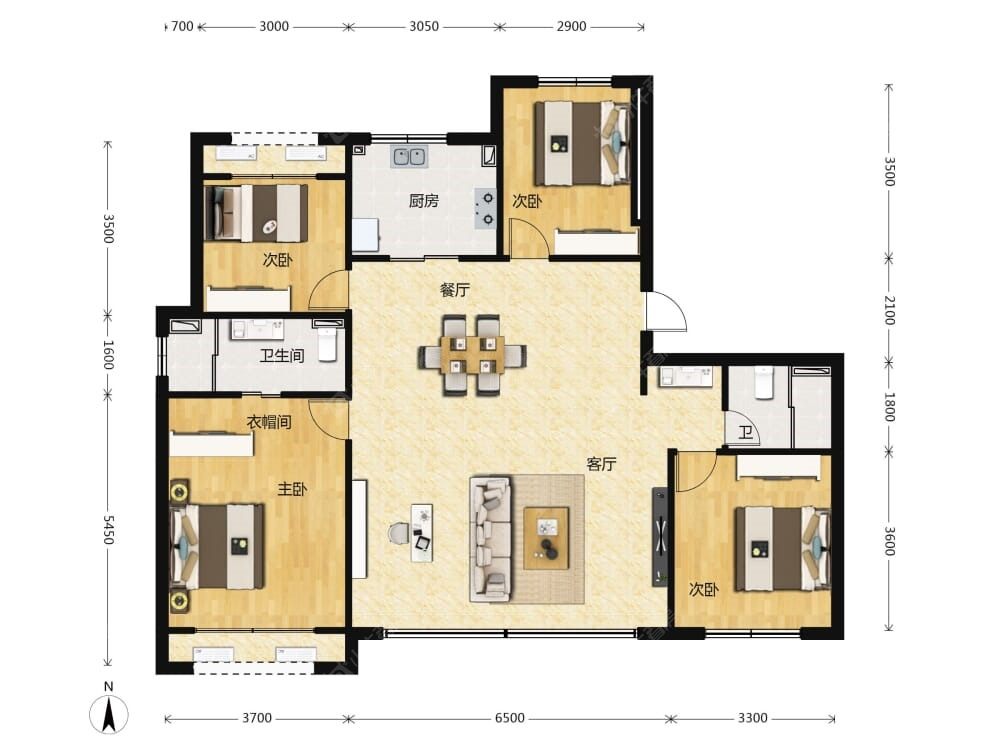 长安悦玺建面152户型图