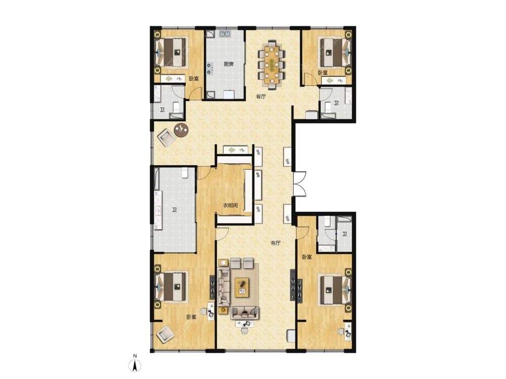 北京城建天坛府建面280户型图