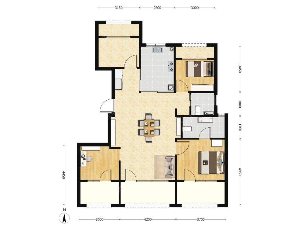 北京招商序建面127户型图