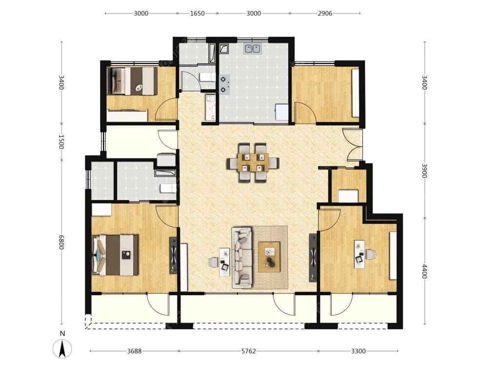 中建璞园PARK建面140户型图