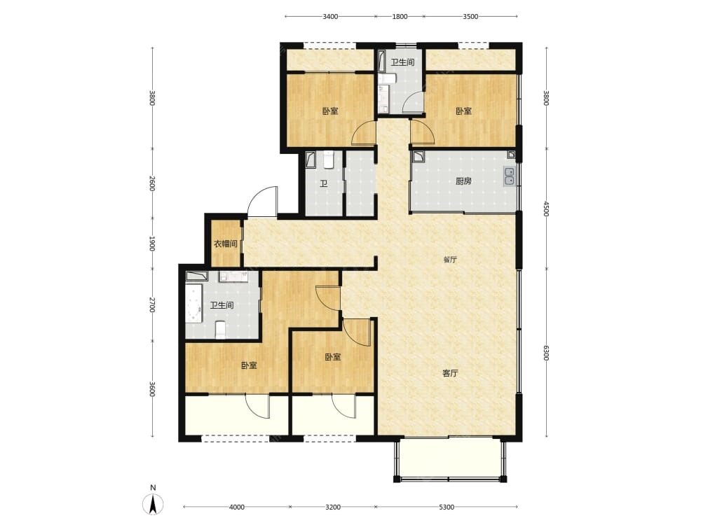 中海·萬吉玖序建面198户型图