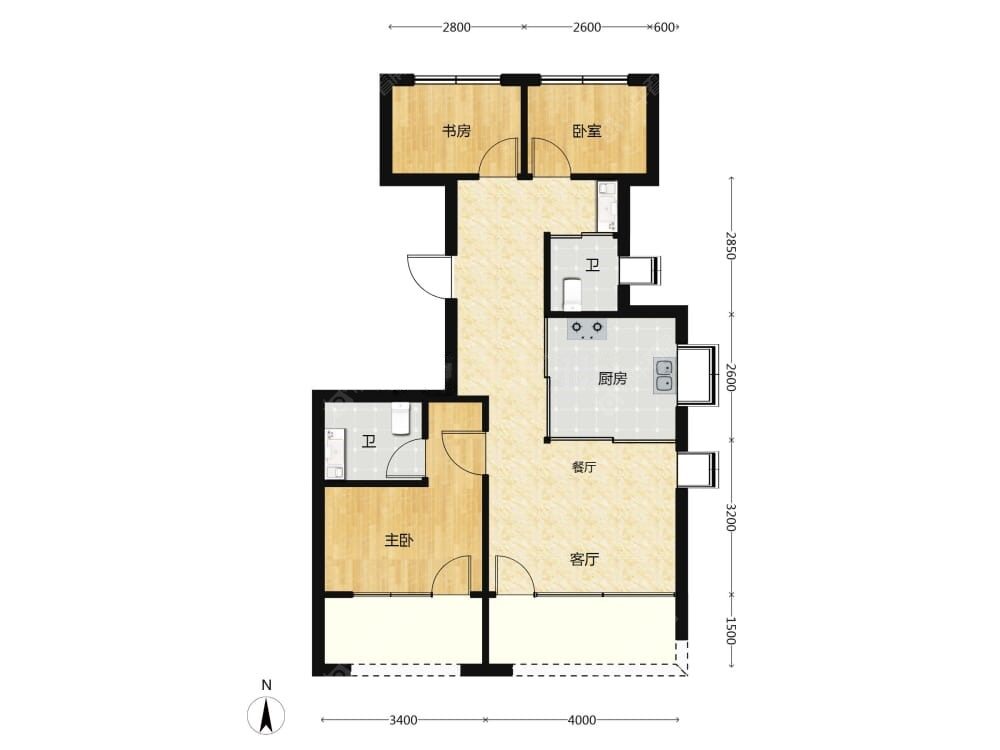 保利朝观天珺建面92户型图