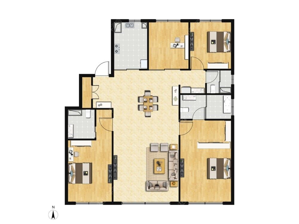 中海丰和叁號院建面185户型图