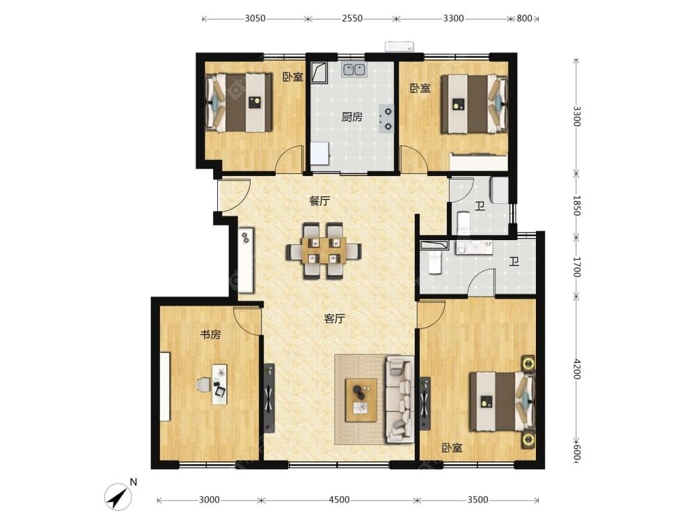 中海富华里建面138户型图