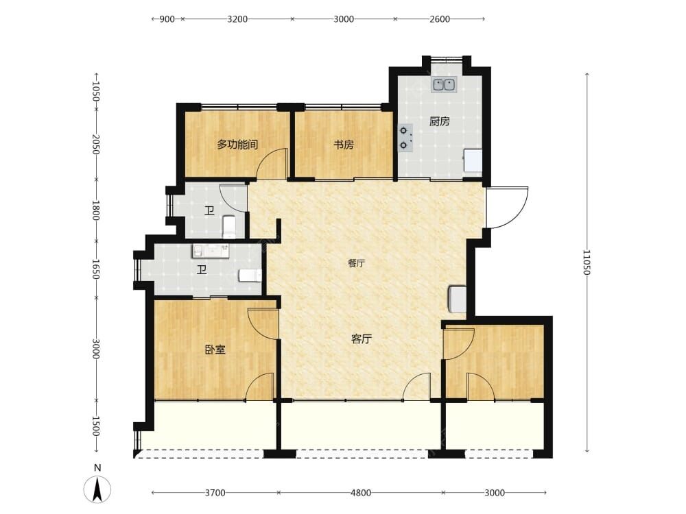 保利朝观天珺建面122户型图