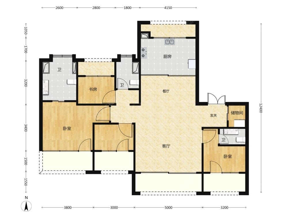 保利朝观天珺建面157户型图