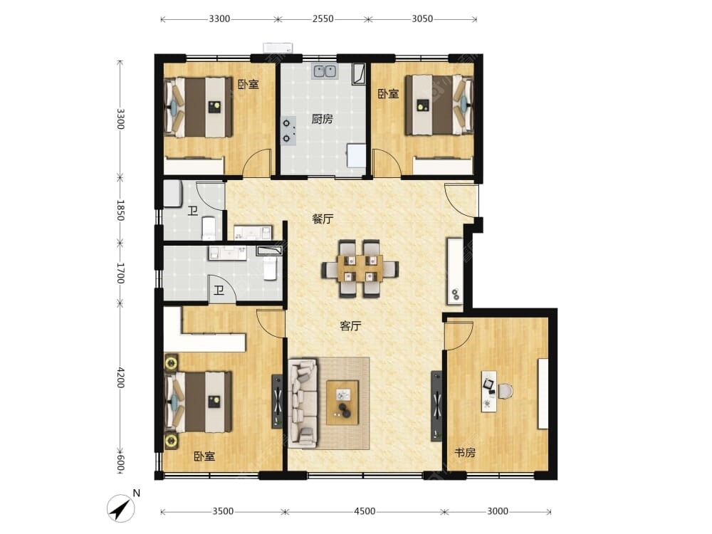 中海富华里建面140户型图