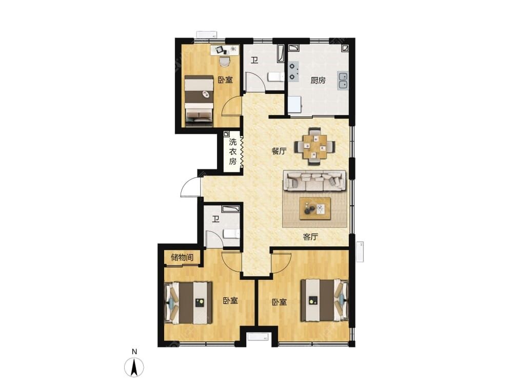 怀山府建面118户型图