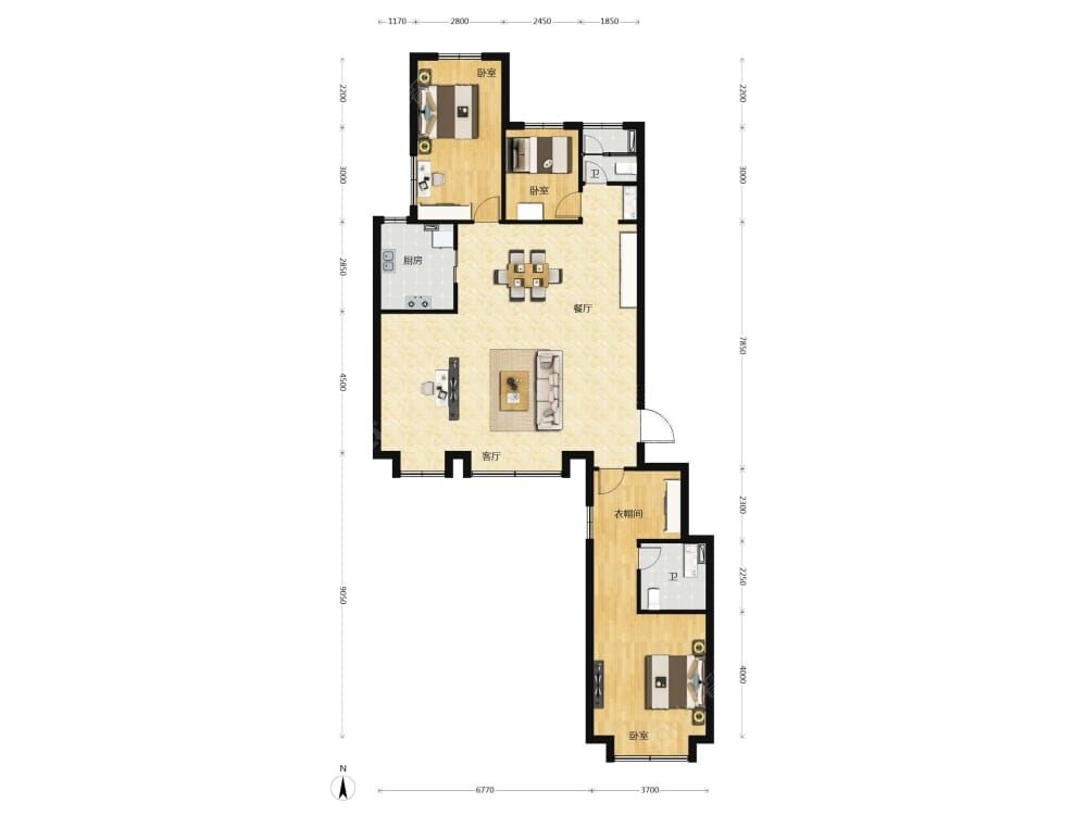 懋源煜泽台建面165户型图