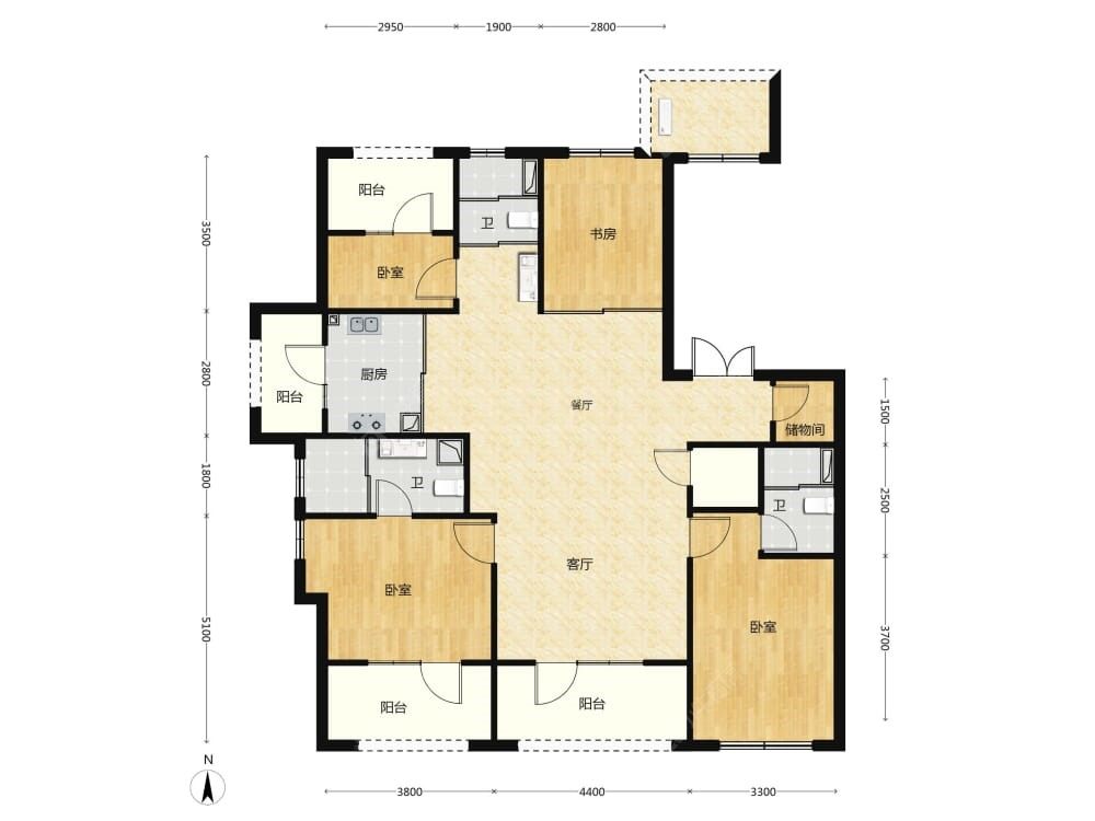 中海·玉华玖章建面157户型图