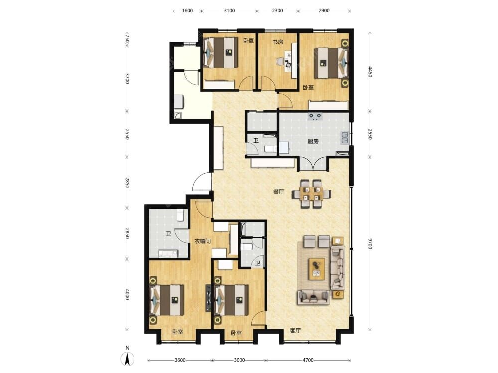 懋源煜泽台建面225户型图