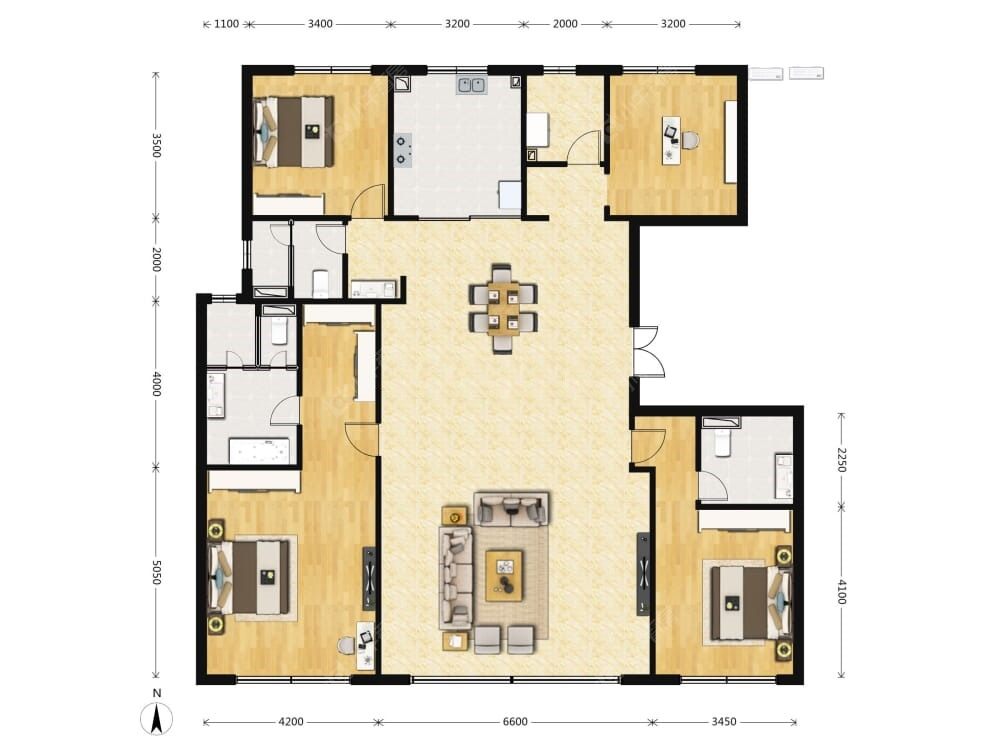 香山樾建面222户型图