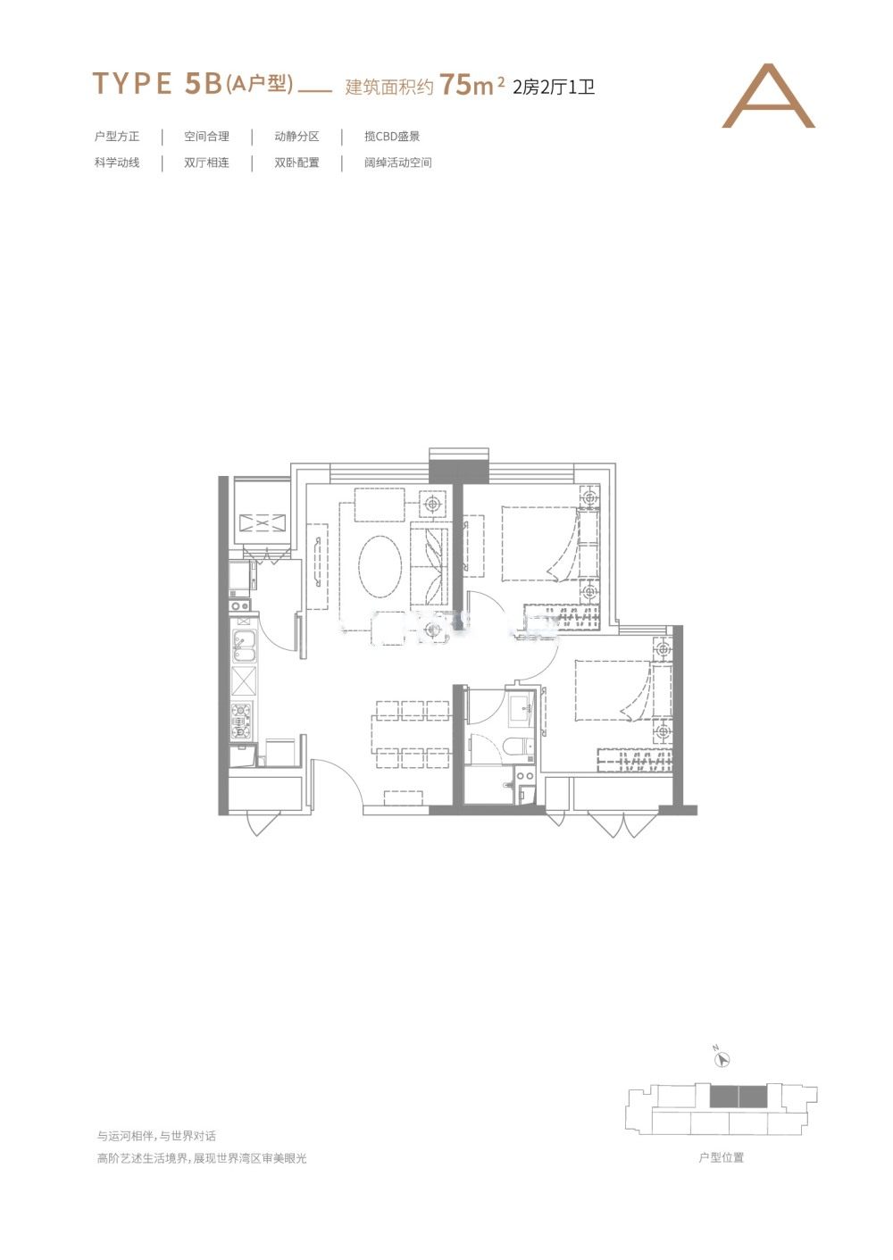 合景寰汇公馆建面75户型图