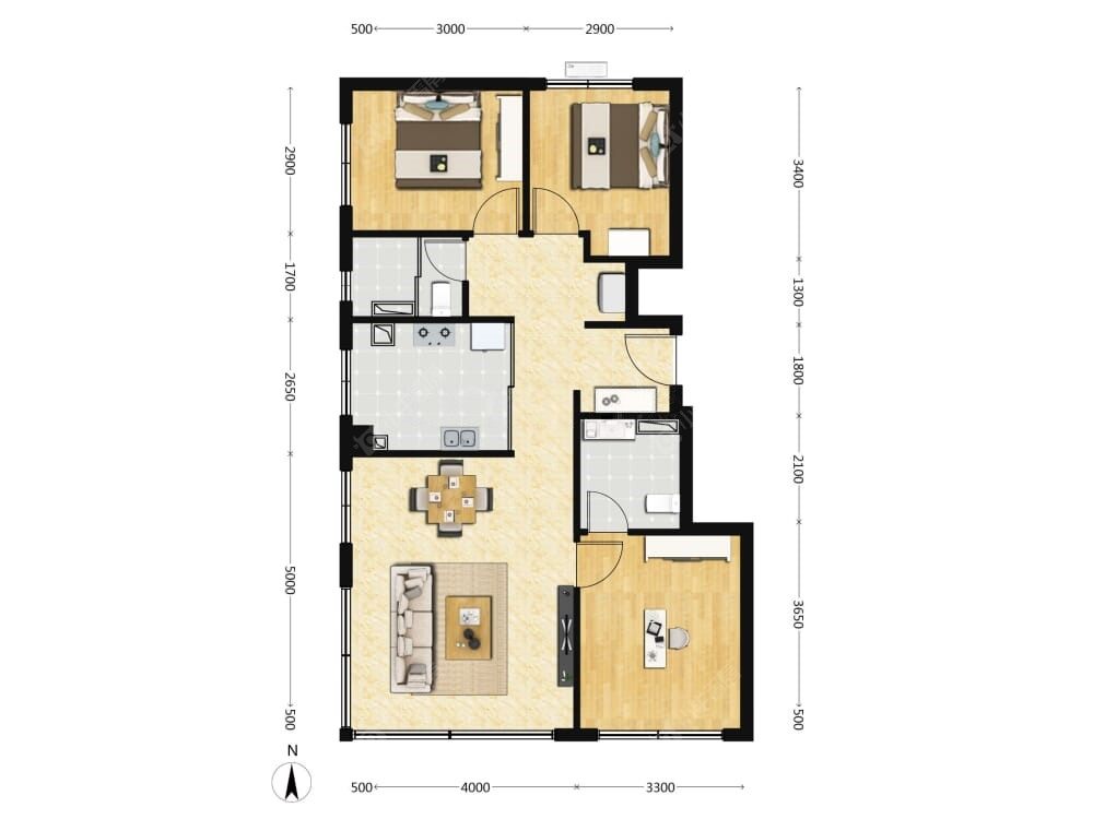 北京城建颐知筑建面96户型图