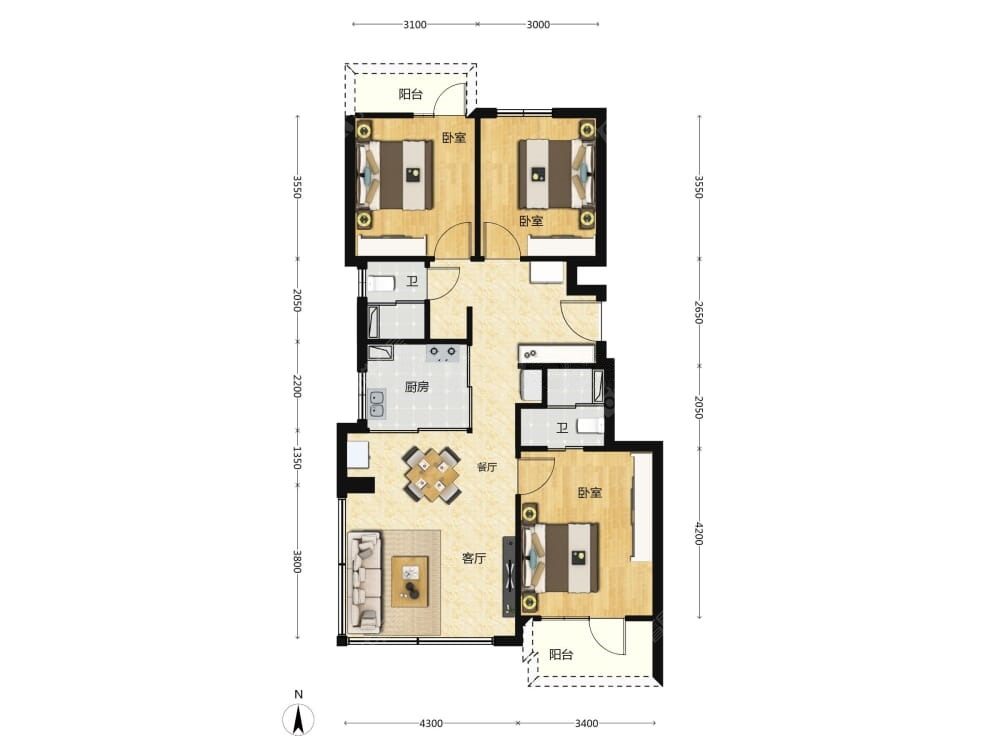 壹品兴创·元启建面102户型图