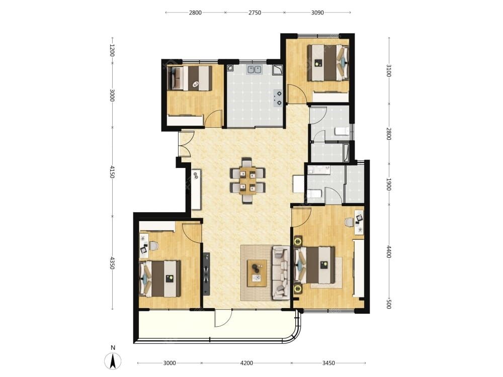 北京隅东序建面146户型图